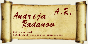Andrija Radanov vizit kartica